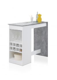 Bartisch COLADA Stehtisch Bistrotisch Tisch Küchentisch weiß grau Beton Regal1