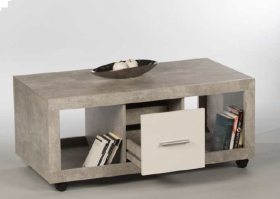 Couchtisch STONE Wohnzimmertisch Beistelltisch Tisch in Beton Optik Abs Weiss1