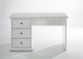 Schreibtisch PARIS 130cm Bürotisch Landhausstil Landwood Schubladen weiß1
