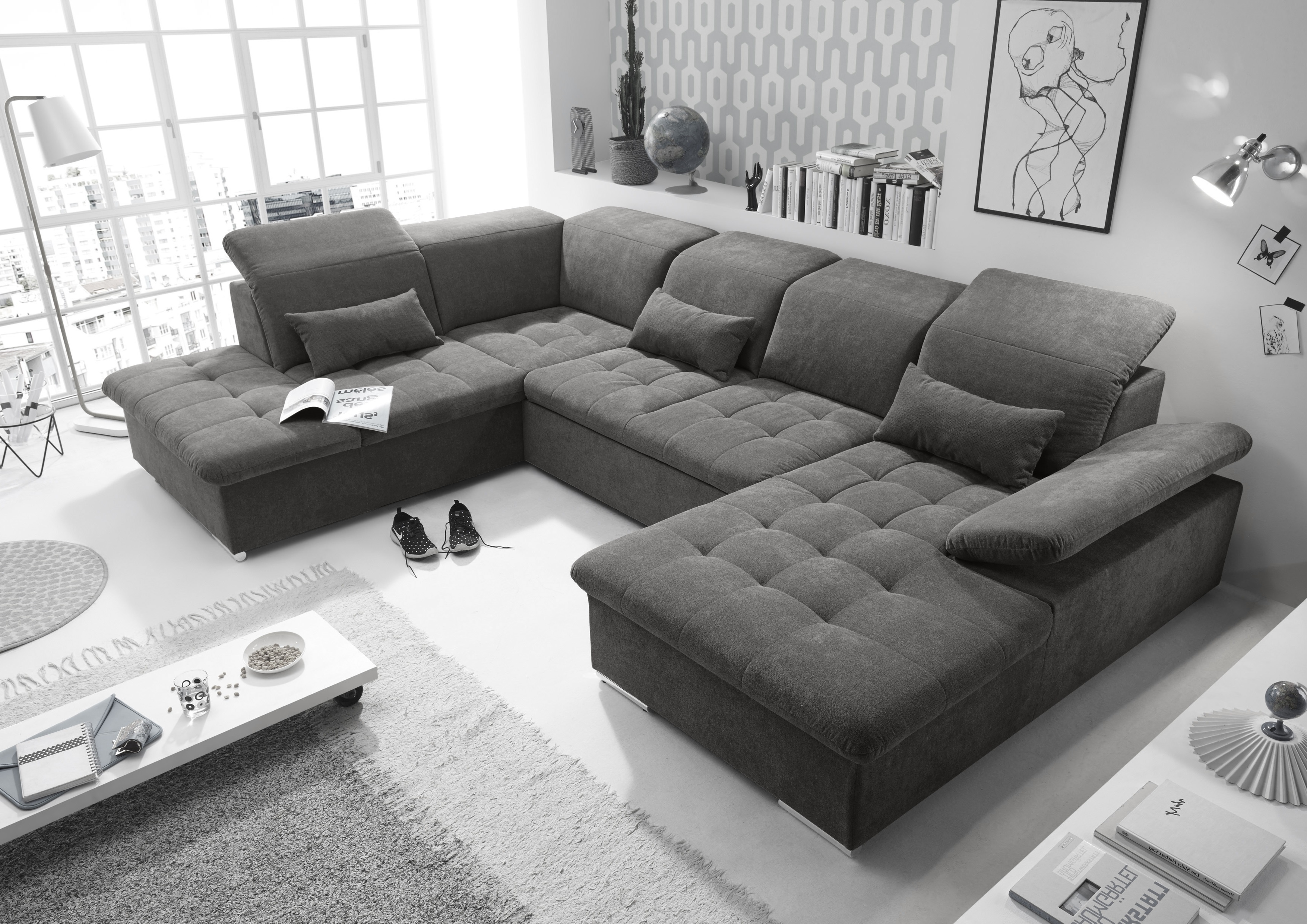 Couch WAYNE L Sofa Schlafcouch Wohnlandschaft ...
